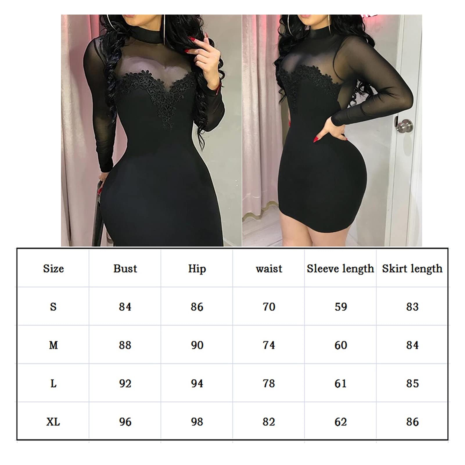 Ladies Sexy Tight Dress Ladies Party Evening Casual Long Sleeve